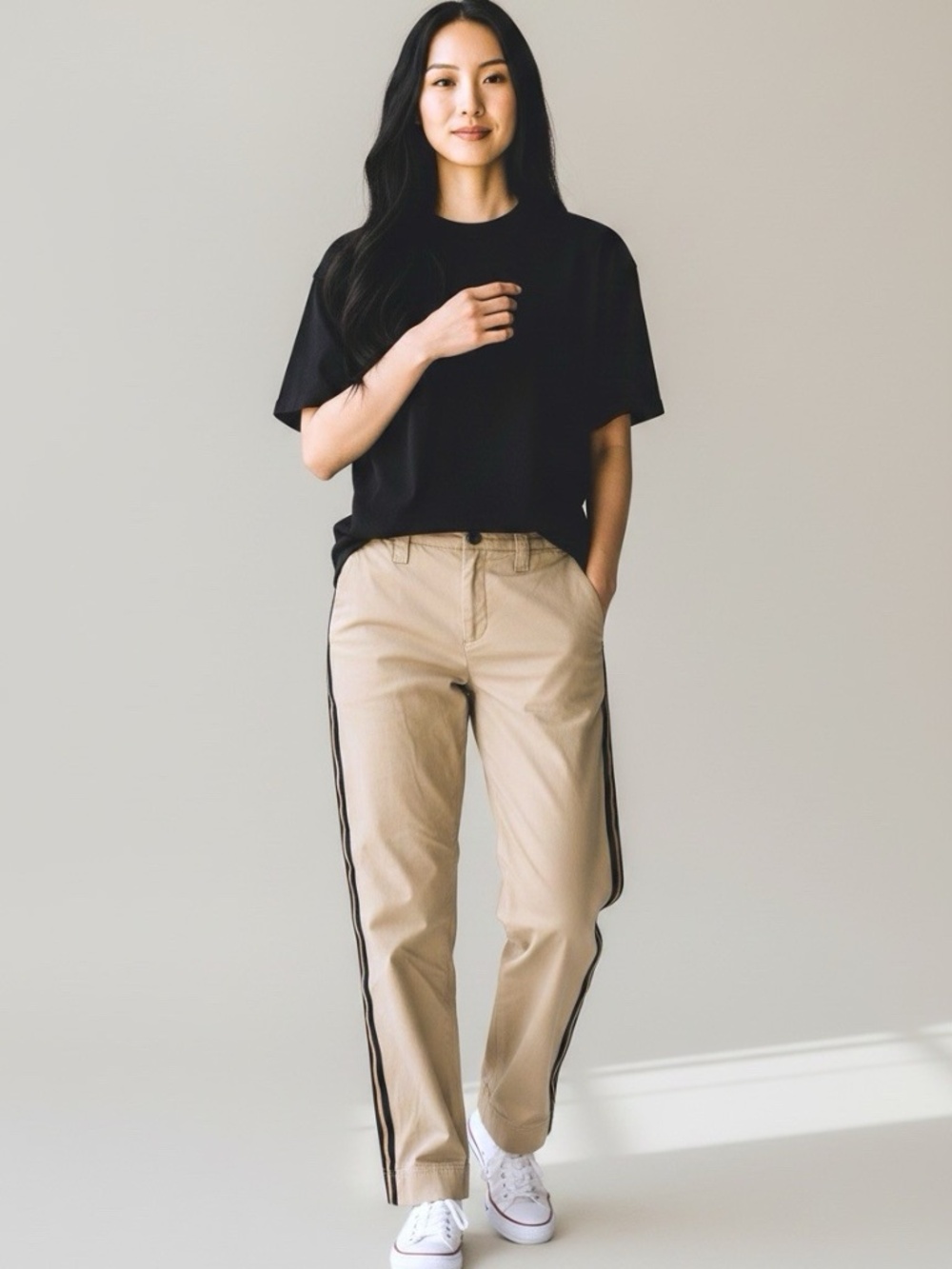 Zadig & Voltaire Pomelo Side-Stripe Pants In Dune Tan Size Medium (FR 38)